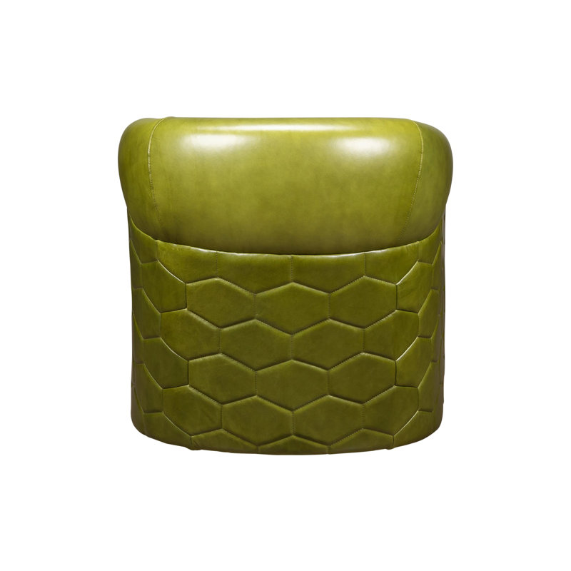 A'Buzz Swivel Armchair, Peridot Genuine Leather