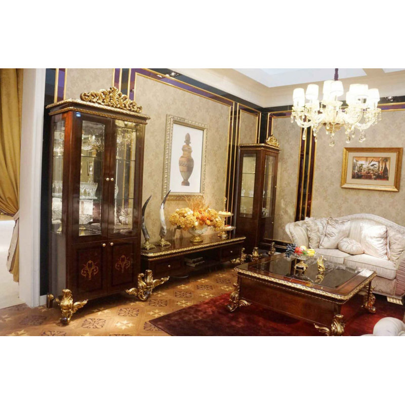 Jerud Solid Wood Lighted China Cabinet