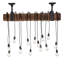 48" Long Alva Wood Beam 15 Light Pendant