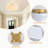 Gutherez Gold Semi Flush Mount Ceiling Light, 4-Light Ceiling Light Fixtures with Fabric Drum Shade in Flower Shape, 15 Inch Modern Light for Nursery Bedroom Kitchen Hallway
