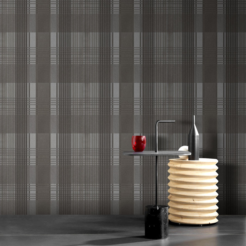 Rouleau de papier peint à carreaux classique, Noir