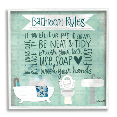 «Bathroom Rules Collage», reproduction d'impression sur toile