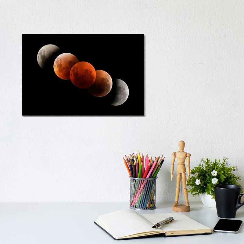 Composite Image Of Lunar Eclipse I by Philip Hart - Wrapped Canvas Print, 20.32 cm H x 30.48 cm W