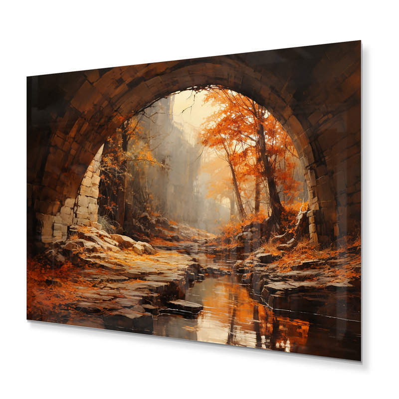 Beige Tunnel Rustic Gateway I - impression sur métal, H 12 po x l 20 po x P 1 po
