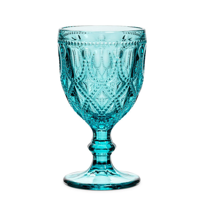 Bijou et perle 12 oz. Verre à pied en verre