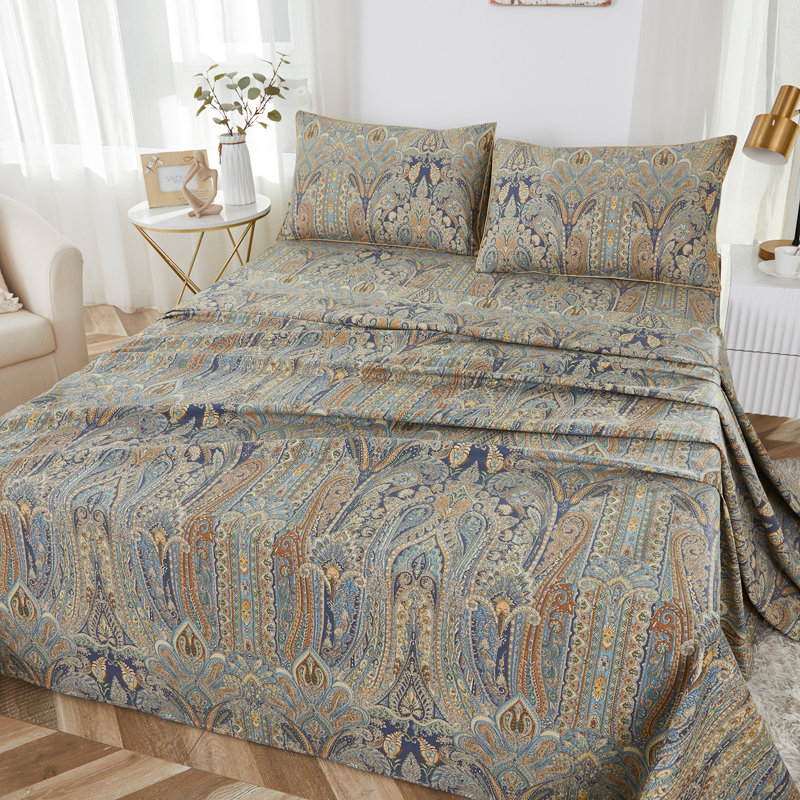 4 Piece 100% Cotton Guest Room Sheet Set Case Pack, Queen, Navy