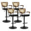 Tabouret de bar pivotant avec dossier rembourré et large rembourré de style Mid-Century avec assise rembourrée et base ultra-stable de 17,7 po (ensemble de 4)-131121280-131121281