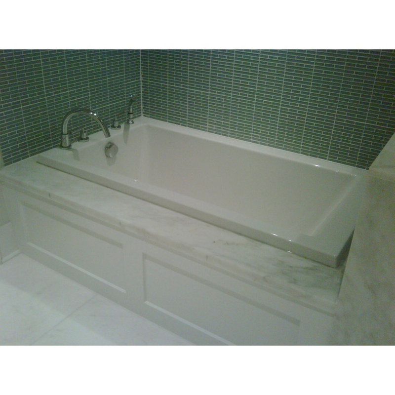 Lacey 60'' L Air Bathtub, Biscuit, Polished Brass