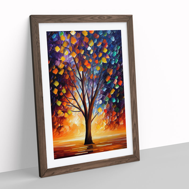Portrait of a Tree No.4 - Wall Art, White, 64cm H x 46cm W x 2cm D, Brown Framed