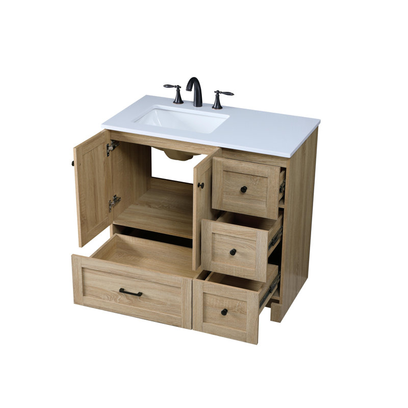 Meuble-lavabo simple 36 po en bois de manguier