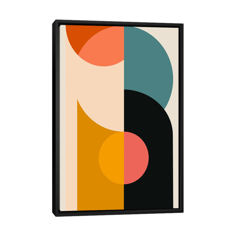 Minimalist Geometric IV - reproduction d'art murale - toile encadrée, Noir, H 26 po x l 18 po