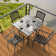 Outdoor Patio Dining Set, 4 Dining Chairs and 37 Inch Square Dining Table with 1.57'' Umbrella Hole, Powder-coated Finish and Iron Frame for Garden, Black with Gold Speckles