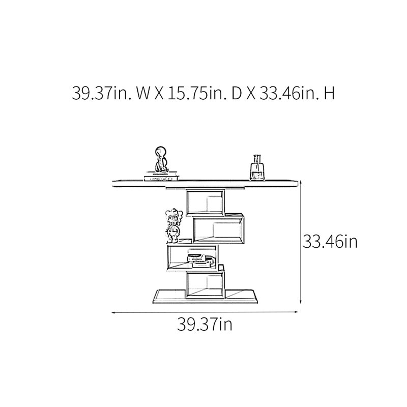 Console Modern Minimalist Art Design, H 33,46 po x l 39,37 po x P 15,75 po