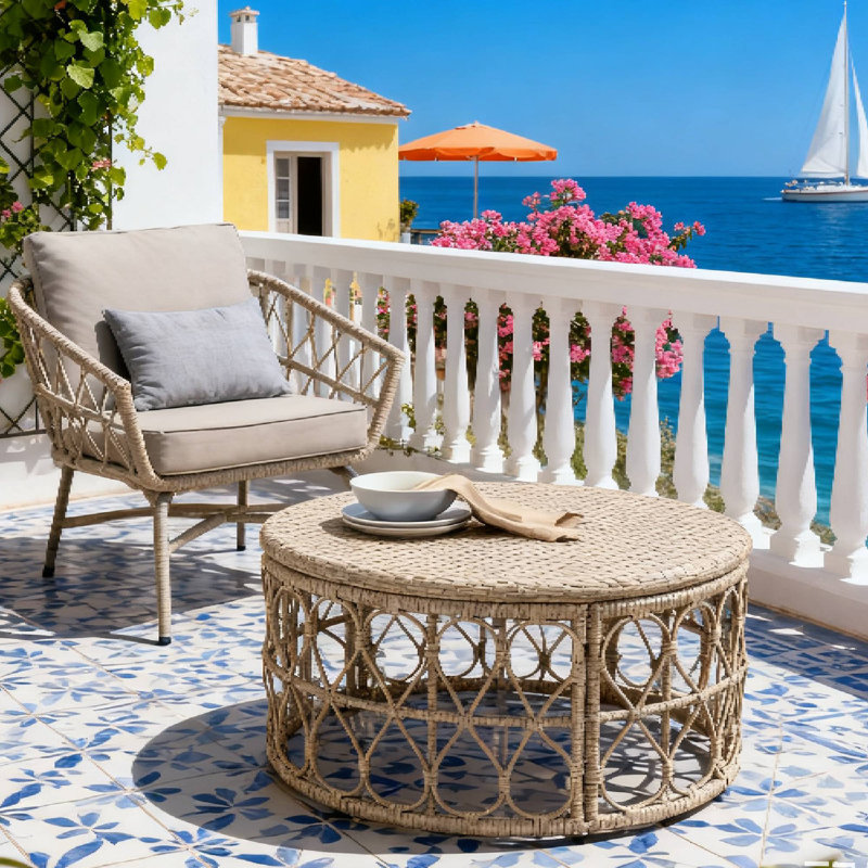 Table basse idéale pour le jardin, le thé et le balcon