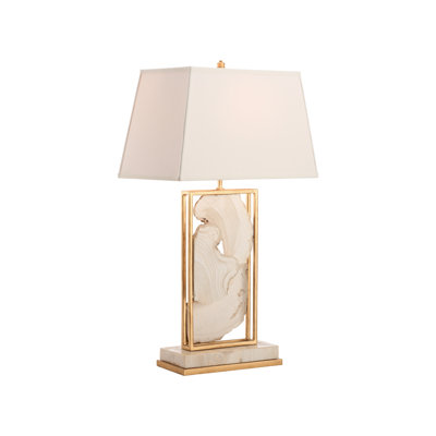 Lampe de table en pierre blanche