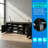 Multifunctional TV Stand With 2 Glass Shelves, Accommodates Tvs Up To 105 Inches, Features LED Color-Changing Lights, Ideal For Living Rooms, Black-1073862753