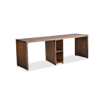 Bureau rectangulaire en bois massif brun foncé