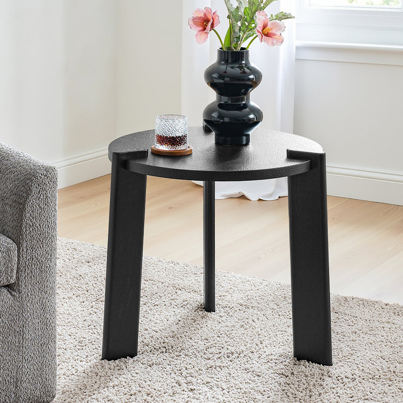 Isabel Modern End Table with Tripod Base, Black