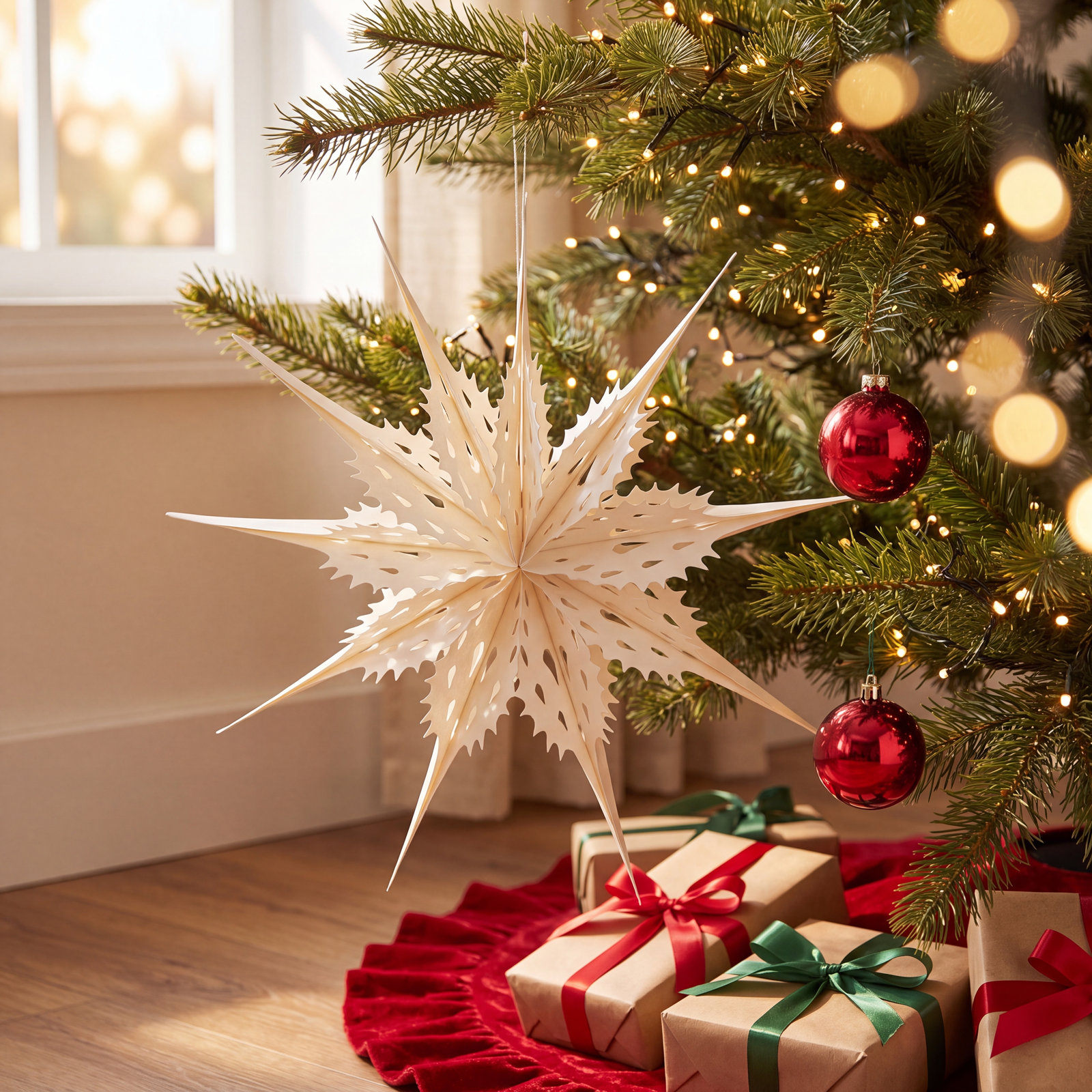 Recycled Paper Folding Snowflake Ornament