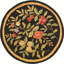 Tapis floral en laine crocheté à la main noir Kinchen-21274824