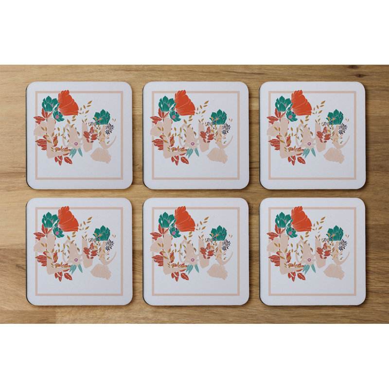Square 6 Piece Coaster Set
