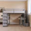 Lit mezzanine simple avec bureau Wood-1950865458