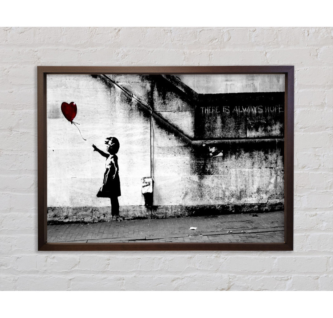 Red Heart Balloon Girl - Einzelner Bilderrahmen Kunstdrucke auf Leinwand