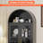 Metal Arched Cabinet With 1 Drawer,display Cabinet With Glass Doors, Arched Bookshelf With2adjustable Shelves For Office,kitchen, Pantry, Dining Room, Assembly Required,blac