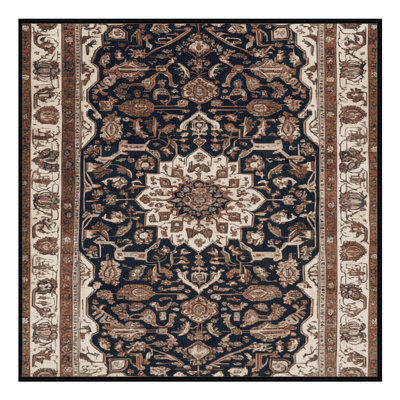 Machine Washable Persian Brown Area Rug