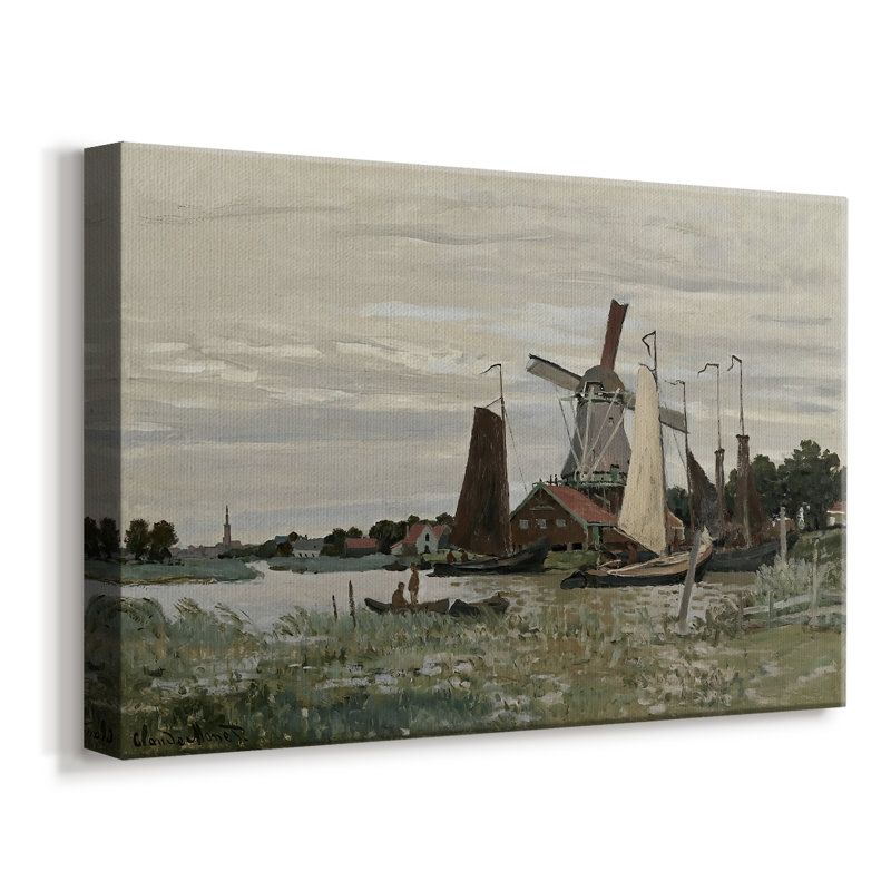 Windmill at Zaandam-Claude Monet-Gallery Wrapped Canvas-1871, 8 x 12