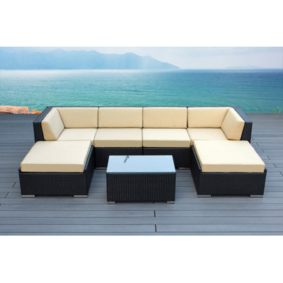 Billyjo Wicker 4 - Person Seating Group with Cushions - No Assembly by Latitude Run