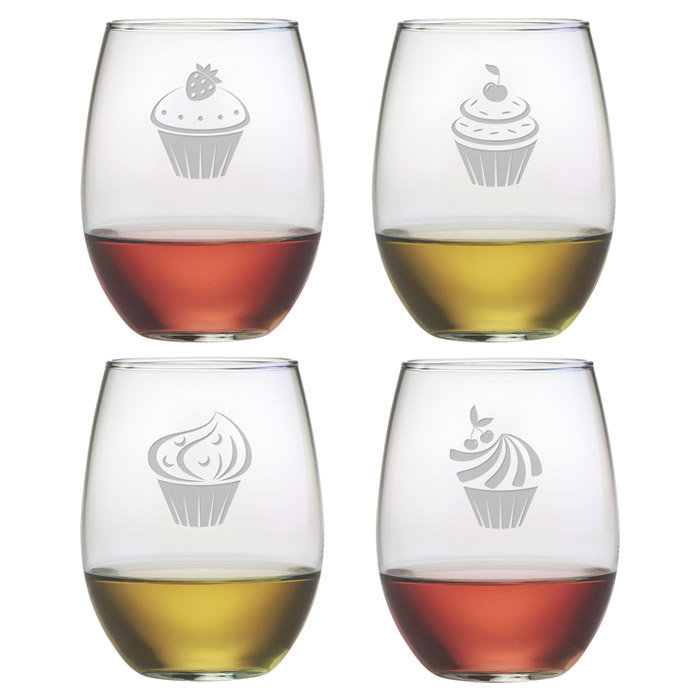 Ensemble de verres à vin sans pied 21 oz 4 pièces petits gâteaux