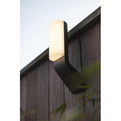 Sermin Black Integrated LED Outdoor Armed Sconce