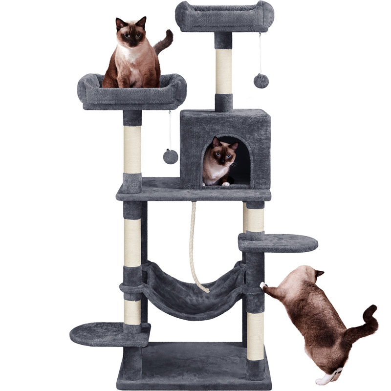 Multilevel 150cm Cat Tree, Dark Grey