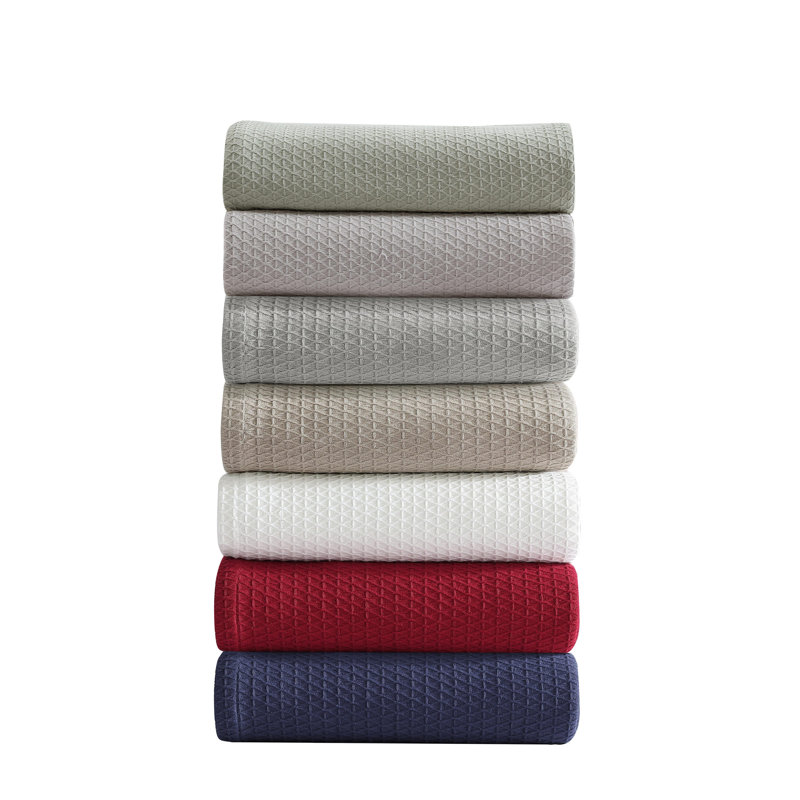 Sage Green King Cotton Reversible Textured Blanket