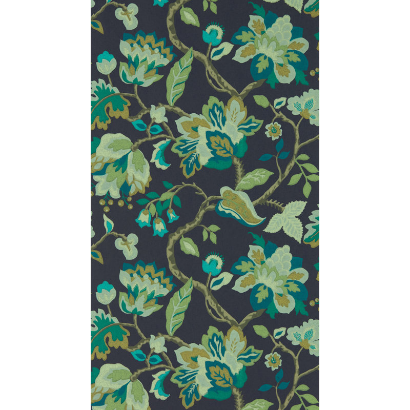 Amanpuri Wallpaper, Midnight/Eucalyptus