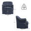 Fauteuil demi-tonneau pivotant en cuir véritable Fazio-1892877306