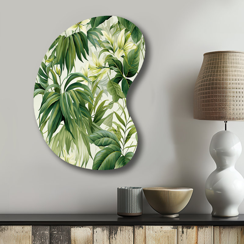 Corwen - Art mural en métal plantes asymétriques, sculpture murale en métal de forme irrégulière, H 31 po x l 22 po
