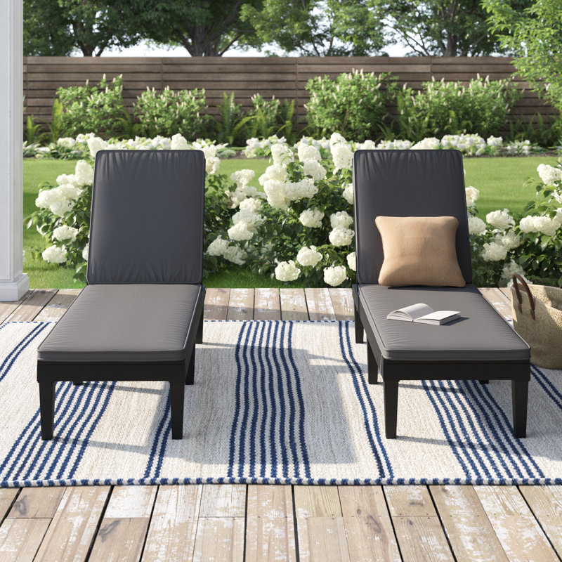 Siège inclinable à lattes inclinable de 75 po Highfill, Noir, gris