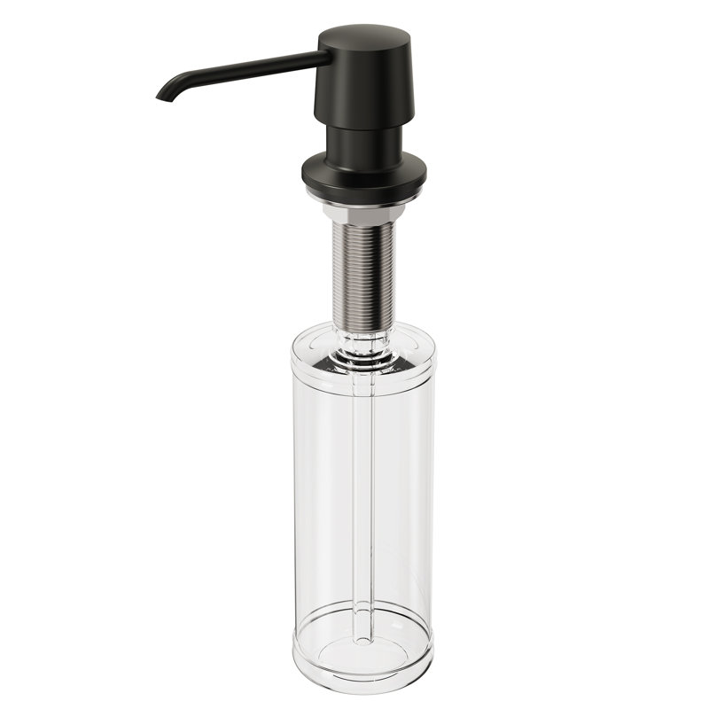 500 mL Refillable Manual Soap Dispenser with 360-Degree Swivel Spout, Matte Black