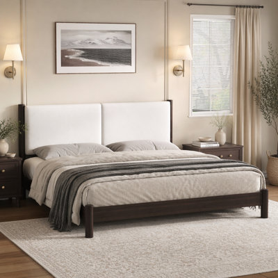 Platform Bed with PU Leather Headboard