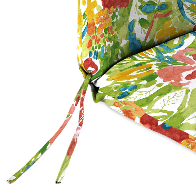 72" x 22" Outdoor Chaise Lounge Cushion with Ties and Loop, Sun River Garden Floral