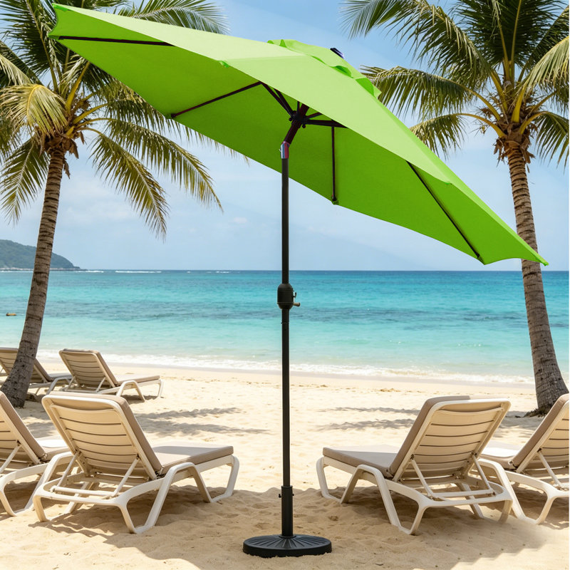 Parasol de marché inclinable 108 pi Jaenis, Vert gazon