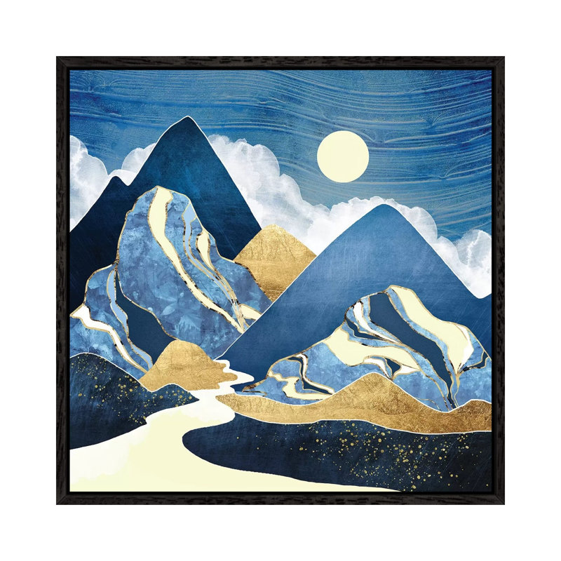 Moon River - Print on Canvas, Black Framed, 45.72 cm H x 45.72 cm W