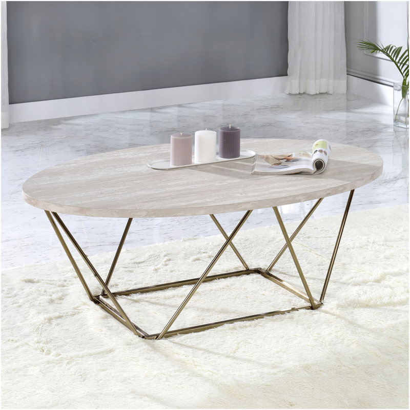 Rowan - Table basse à plateau en faux marbre - Gris