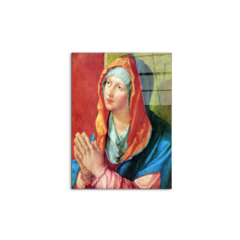 Praying Mary By Albrecht Dürer 80cm H X 60cm W CrystalArt Material Acrylic Glass Effect, Frameless Panel Lightweight Ready to Hang
