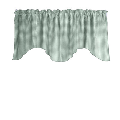 Gingham 1/8th Inch Small Checkered Print Scalloped Window Valance