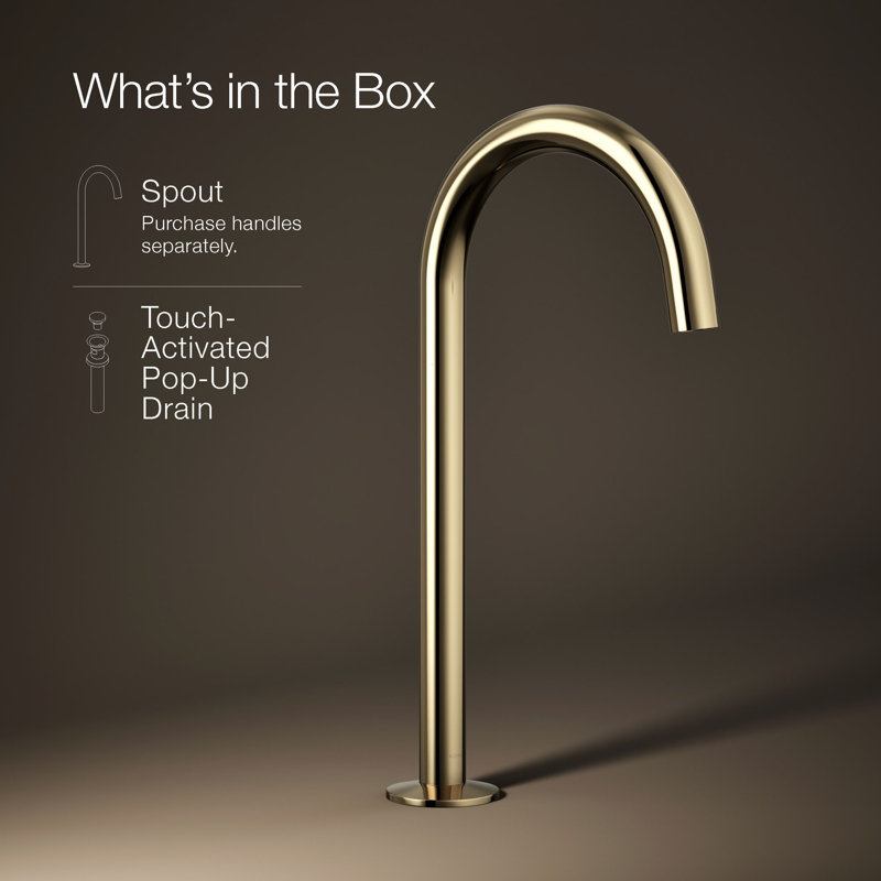 Components Bathroom Sink Faucet Spout With Tube Design 1.2 GPM, Gold