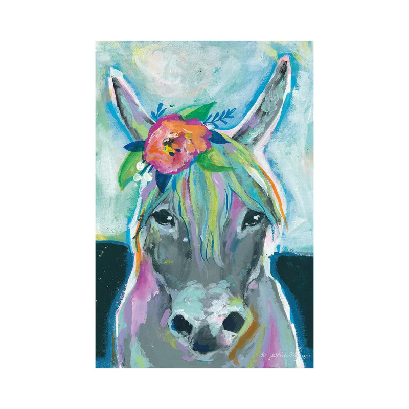 Sweet Donkey by Jessica Mingo - Painting on Canvas, Wrapped Canvas, 101.6cm H x 66.04cm W x 3.81cm D
