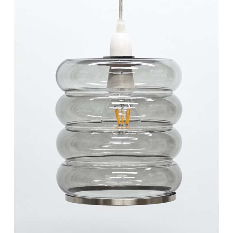 22 cm H Round Pendant Shade ( Screw On ) in Black
